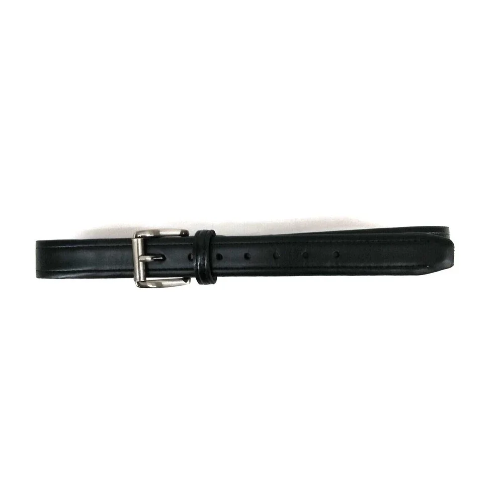 Child Kid Faux Leather Belt Black Waist Band Pants School Uniform Size M 26-28